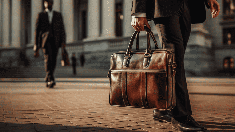 genuine leather briefcase attorney