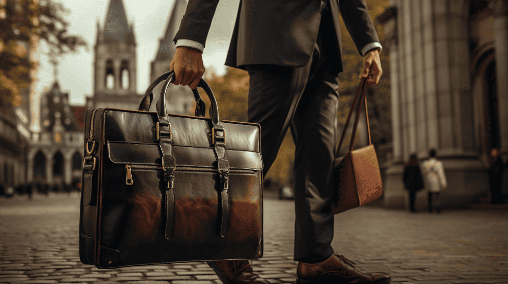 leather messenger briefcase